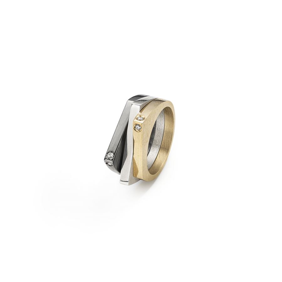 Modular Congiunzioni point ring with stones CONGIUNZIONI | AN1 CONPBRO SQ2